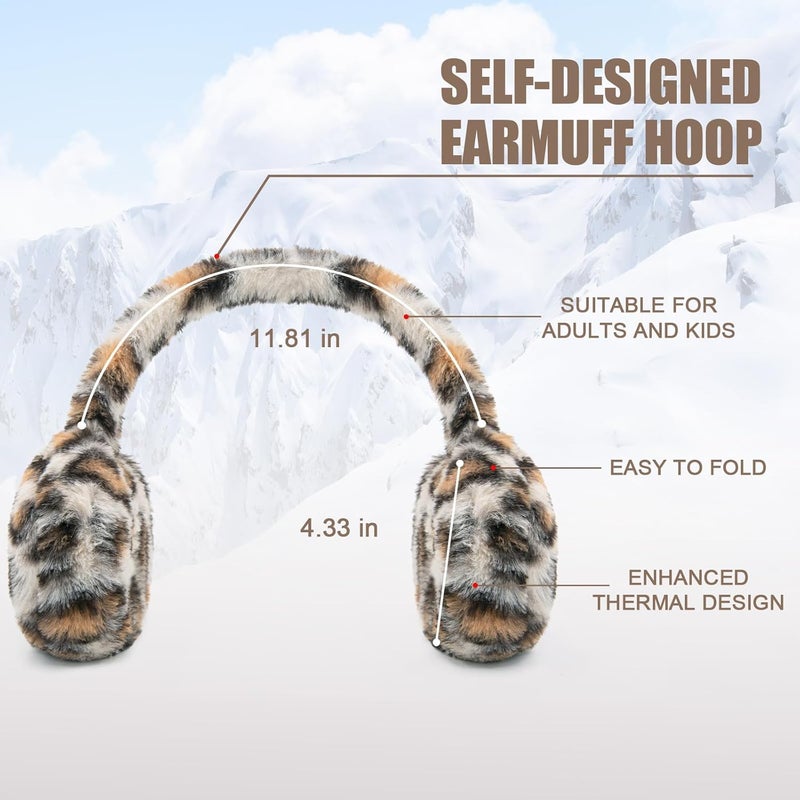 YATANAM Women Ear Muffs Winter Girls White Earmuffs Fuzzy Kids Black Ear Muff Cute Fluffy Ear Warmers Foldable Ear Covers Boy - Image 4